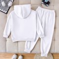 thumbnail image 4 of Gerichy Little Girls 2 Piece Outfit Cartoon Graphic Hoodie + Elastic Waist Long Pants Set Fall Winter Fashion Clothing 2T-7T, 4 of 4