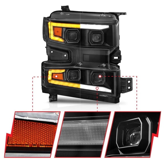 Anzo Usa 111566 R Led Projector Headlight Fits 19 21 Silverado 1500