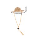 thumbnail image 3 of Sombrero de paja ajustable para mascotas, para jardín hawaiano, ideal para perros pequeños, cachorros y gatos, talla M, 3 of 6