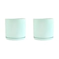 thumbnail image 1 of Destyer Cylindrical Flower Pots - Sturdy Ceramic Breathable Water Filtration System Straight Tube Matte Is DS light green M 2Set, 1 of 6