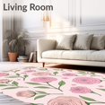 thumbnail image 2 of ODIKA 3'x5' Machine Washable Non-Slip Area Rug, Crochet Pillow Kit Victorian Flower Garden Design Handcraft Assembly High Traffic Rug with Pad, Pink, 650927, 2 of 8