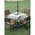 thumbnail image 4 of Outdoor Tablecloth with Umbrella Hole for Patio/Picnic/Party/Camping, Blue Butterflies Flowers Waterproof Table Cloth Square Cover Washable, Spring Watercolor Botanical Floral (60"x 60"), 4 of 9