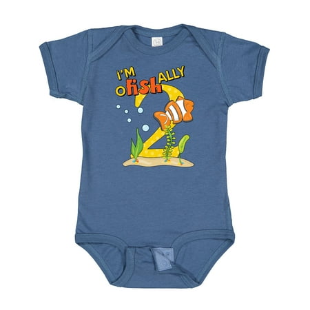 

Inktastic I m O-Fish-Ally Two- Cute Clownfish Second Birthday Gift Baby Boy or Baby Girl Bodysuit