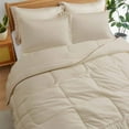 thumbnail image 4 of Peace Nest Hotel Collection Satin Silky All Season Down Alternative Comforter for a Restful Night's Sleep, Champagne, Queen, 4 of 5