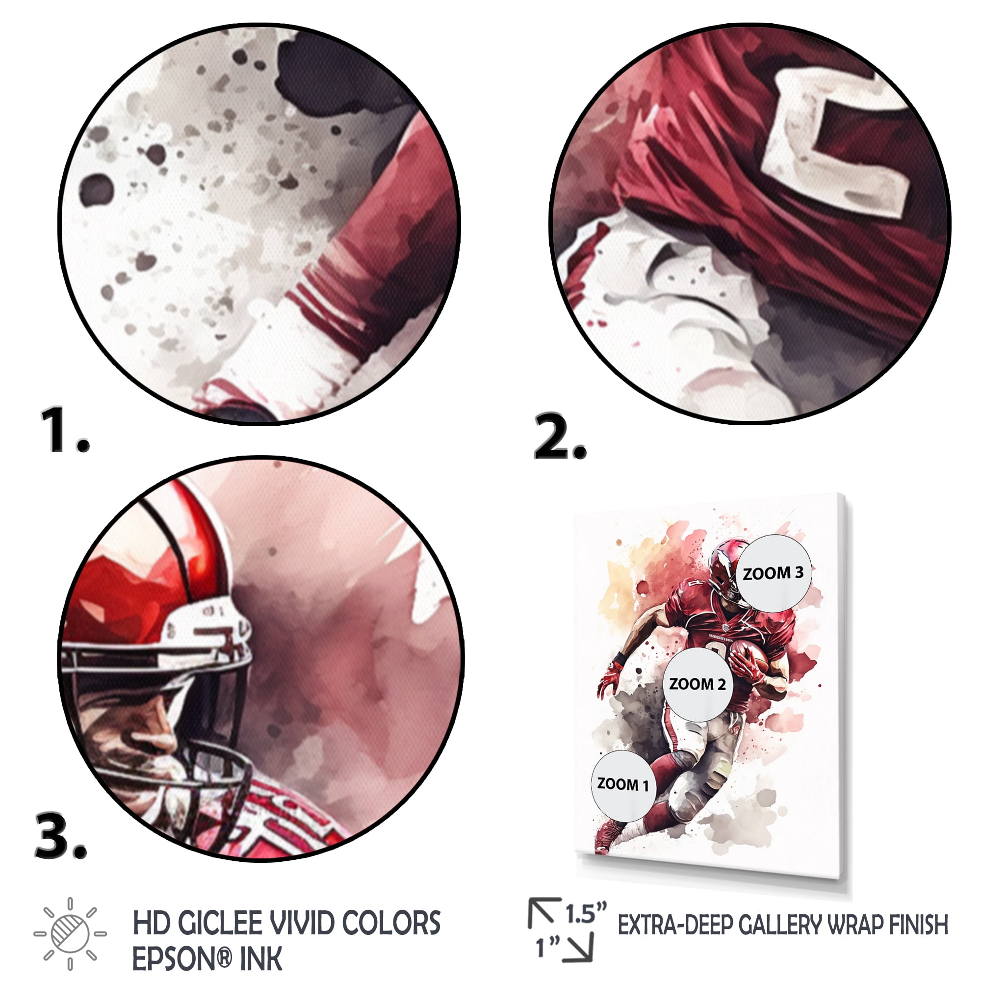 Designart Football Player On Field III Canvas Wall Art