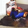 thumbnail image 3 of Lsque Mario Pattern Fuzzy Fleece Throw Blanket Extra Large,Super Soft,Fluffy and Warm Blankets for Couch,Bed,All Season Use (60"x50"), 3 of 7