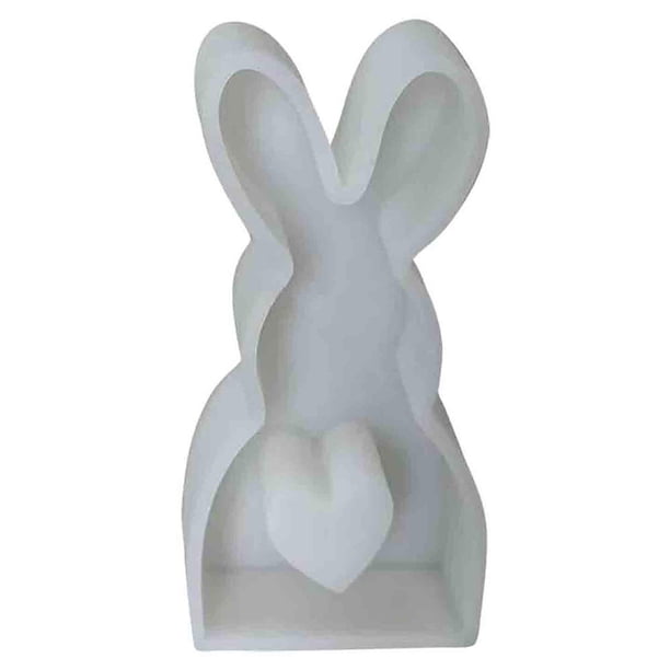 Moldes para velas con forma de conejo molde portátil con forma de conejo para hacer jabón de cera de vela 2 uds.