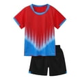thumbnail image 3 of Kaerm Kids Boys Football Uniform Basketball Training Outfit Quick-Drying Short Sleeve Soccer Jersey Red 4XS, 3 of 7
