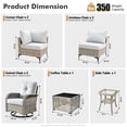 thumbnail image 4 of XIZZI 8 Pieces Wicker Patio Furniture with Swivel Rocking Chair Rattan Outdoor Conversation Set Patio Sectionals Set with Glowing Coffee Table for Porch, Gray, 4 of 9
