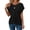 Black, variant on Staron Women's Casual Top Crew Neck Short Sleeve Loose Knit Side Solid Color Relaxed Shirt, Orange S