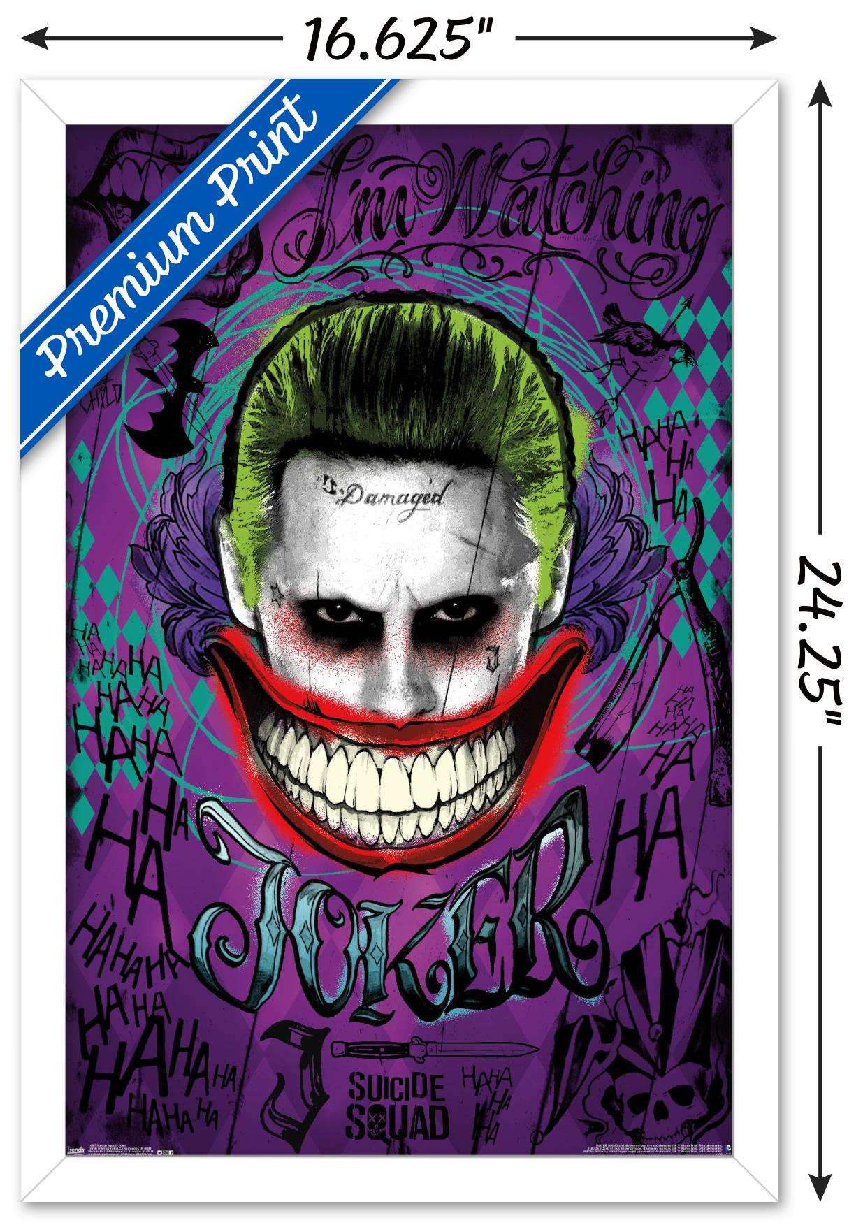 DC Comics Movie - Suicide Squad - Joker Wall Poster, 14.725" x 22.375", Framed