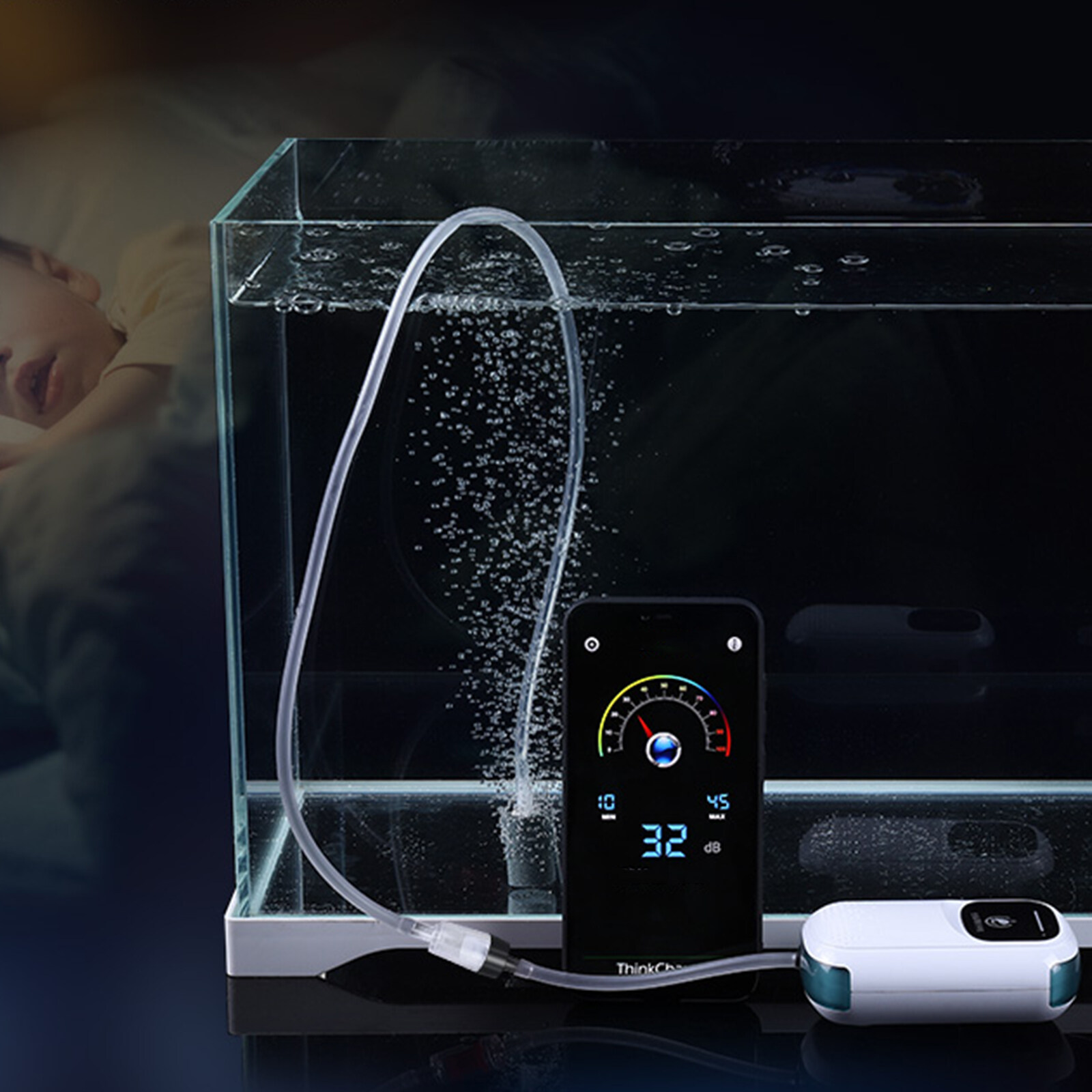 Leyeet Battery Aquarium Air Pump, USB Rechargeable Fish Aerator Pump with Accessories for 5-120 Gallons, Portable Aquarium Bubbler Pump for Fish Tank, Outdoor-Fishing, Power Outages and Emergency