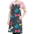 thumbnail image 5 of Cool Pet Background Dog Paw Apron-Garden Aprons for Women with Pockets-Cotton Linen Waterproof Kitchen Cooking Gardening Aprons Adjustable for Kitchen,Cooking,BBQ and Salon 33x27 Inch, 5 of 7