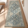 thumbnail image 3 of 2x5 Washable Long Runner Rug, Soft Non Slip Low Profile Vintage Oriental Hallway Rug for Kitchen Bedroom Entryway, Muted Blue, 3 of 6
