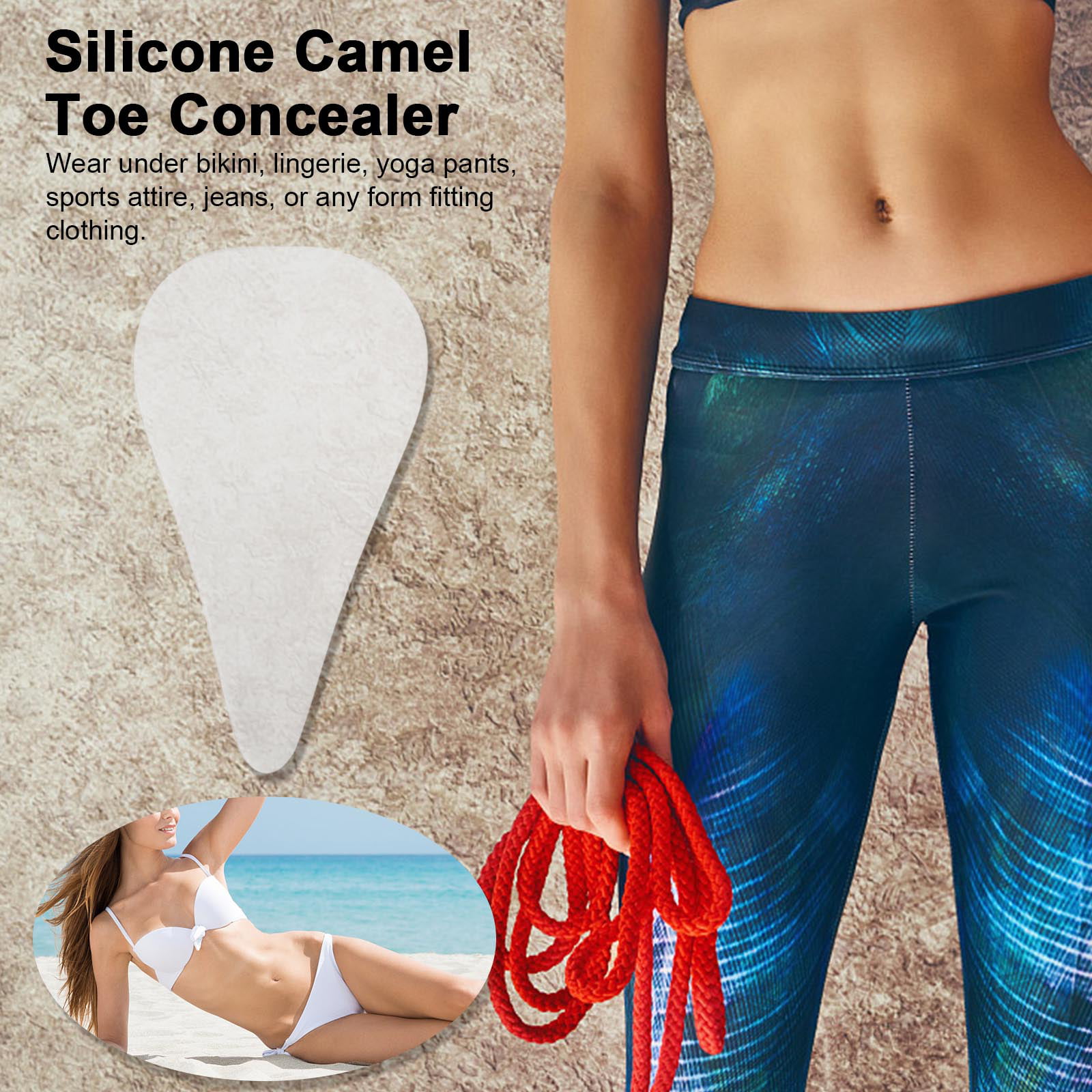 ABOOFAN 2pcs Silicone Camel Toe Concealer Waterproof Adhesive Invisible Cover Seamless Guard for Women Leggings Swimwear Activewear