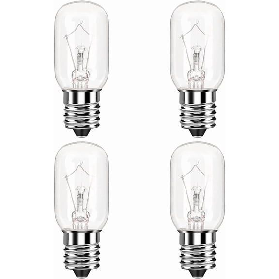 Microwave Light Bulb for Appliance Refrigerator, Over Stove Range Hood, Lava Lamp T8 40 Watt 125V E17 Intermediate Base Warm White Replacement as 8206232A, 1890433, AP4512653, WB25X10030 Pack of 4