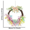 thumbnail image 3 of Easter Artificial Wreath Adorned with Colorful Eggs 3D Bunnies & Fancy Ribbons, Spring Party Festive Wreath, Door Hanging Ornament for Easter Holiday Home Indoor Outdoor Decor, 3 of 6