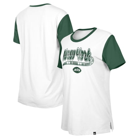 Women s New Era White/Green New York Jets 3rd Down T-Shirt