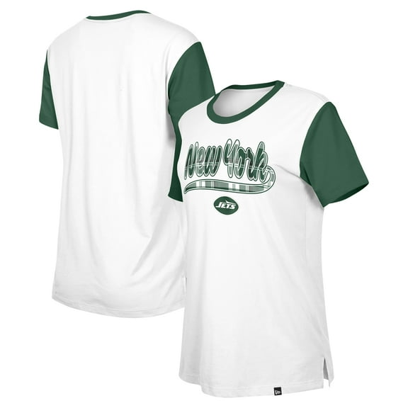 Women's New Era White/Green New York Jets 3rd Down T-Shirt