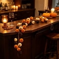 thumbnail image 5 of Artificial Fall Rattan Garland With Pumpkin 59 Inch, Polyester Plastic Foam Vines For Mantle Fireplace Thanksgiving Table Party, Autumn Harvest Holiday Home Decorations, 5 of 6