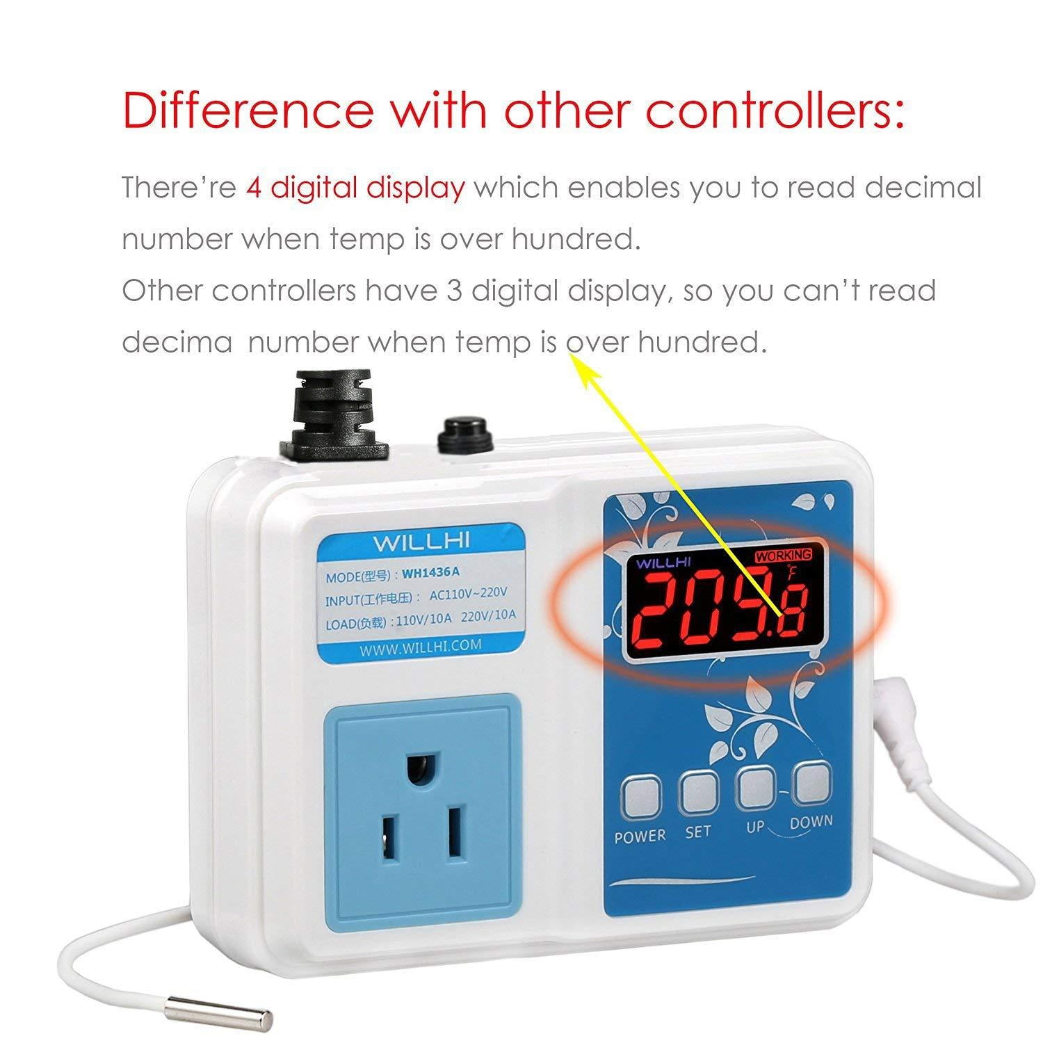 WILLHI WH1436A Temperature Controller 110V Digital