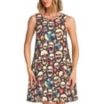 thumbnail image 1 of Bixox Robe Sans Manches à Imprimé Crâne de Musique rock pour Femmes avec Poches, Robe Décontractée Longueur Genou pour l'Été-Moyen, 1 of 7