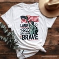 thumbnail image 7 of Land of the Free Because of the Brave T-Shirt, 4th of July Statue of Liberty Tee, 7 of 7