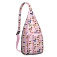 thumbnail image 1 of Cute Cartoon Dog Sling Backpack - Funny Bone Pattern Shoulder Bag (Adorable Pet Design, Lightweight & Durable), 1 of 4