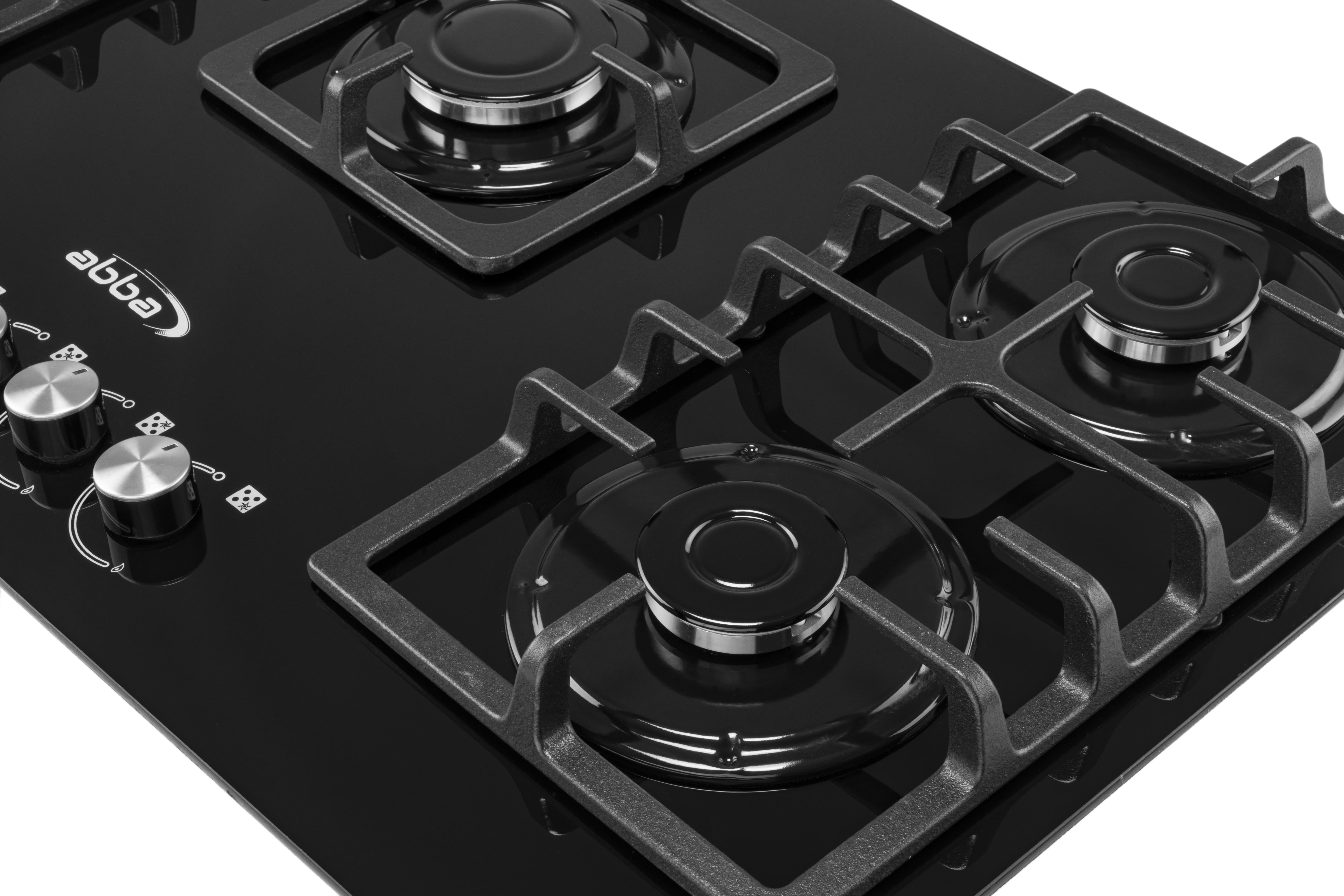 ABBA-36" Gas-on-Glass Cooktop with 5 Burners and Double Grates