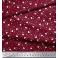 thumbnail image 2 of Soimoi Red Poly Georgette Fabric Dot & Floral Fabric Prints by Yard 52 Inch Wide, 2 of 6