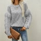 thumbnail image 2 of Blusa de suéter de punto de moda de gran tamaño con borlas de manga larga y cuello redondo para mujer Fridja ghj987+4705, 2 of 9