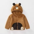 thumbnail image 2 of DHFJKG Toddler Teddy Jackets Zip Up Hoodies Windproof Hooded Cute Animals Fuzzy Warm Coat With Ears For Kids Boys Girls 1-5 Years Cozy Outerwear, 2 of 7