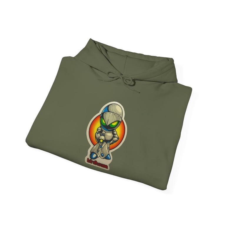 Birdhouse Robot Skateboarding Vintage Retro 90s Skate Hoodie