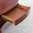 thumbnail image 3 of Gexpusm Oval Coffee Table, 2-Tier Solid Wood 46"L x 18"H with Storage Drawer, Vintage, Dark Brown, 3 of 6