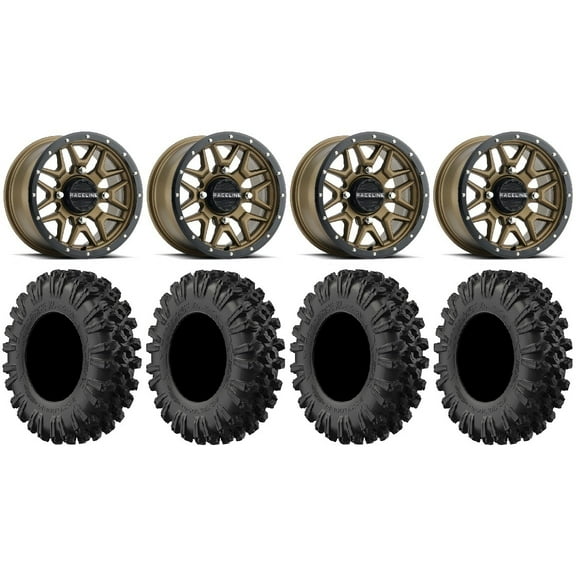 Raceline Krank 15" Wheels Bronze 35" MotoRavage XL Tires Sportsman RZR Ranger