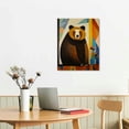 thumbnail image 3 of Acheng Bear Wall Art Canvas Print Abstract Brown Bear Picture With Black Frame Wall Art Decor for Living Room Bedroom and Kitchen Easy to Hang 12x16 in, 3 of 5