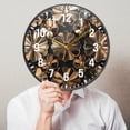 thumbnail image 6 of Yayeee Wall Clock Battery Operated 9.5" Silent Quartz Non-Ticking for Living Room Decor, Metallic Flower, 6 of 8