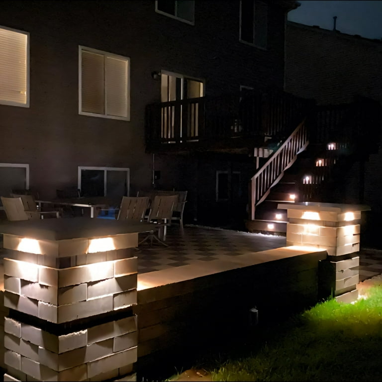 LEONLITE 5W LED Rock Lights (2-Pack) - Outdoor Low Voltage Landscape Spotlights, 5CCT (1800K-5000K), 12-24V, IP65, Dark Gray