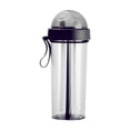 thumbnail image 3 of Dual Drink Water Bottle 20oz Split Compartment Water Cup with Two Straws Leakproof Portable Travel Sports Shaker Mug for Couples Lake Blue 600ml, 3 of 7