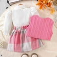 thumbnail image 4 of Staki Toddler Girls Dress with Cardigan Set Little Girl Sleeveless Dress Ruffle Coat Baby Long Sleeve Outfit Toddler Dress Coat(Pink,4-5 Years), 4 of 7