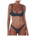 thumbnail image 1 of Ladies Fashion Solid Color Triangle Two Piece Bikini Swimsuit Set For Women Adjustable Beach Bathing Suit Swimsuit Women Bikini Cat Bikini Bikini for Women Push up Adjustable Bikini Top Sporty Bikini, 1 of 5