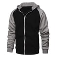 thumbnail image 2 of guisaled Mens Hoodies Zip Up Lightweight Drawstring Colors Block Patchwork Slim Fit Hooded Sweatshirts Long Sleeve Casual Hoodies, 2 of 9