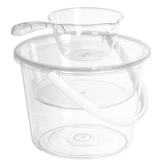Hemoton 1 Set Large Capacity Clear Plastic Water Bucket Transparent Gardening Basin with Scoop