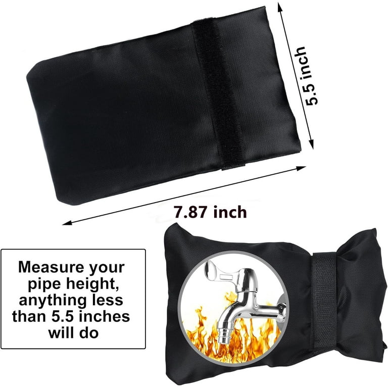 2Pack Outdoor Faucet Covers For Winter,8.3" H X 6.7" W Hose Bib Covers For Winter Freeze Protection, Outside Spigot Cover Insulated Waterproof Water Pipe Protector (Black-2Pack