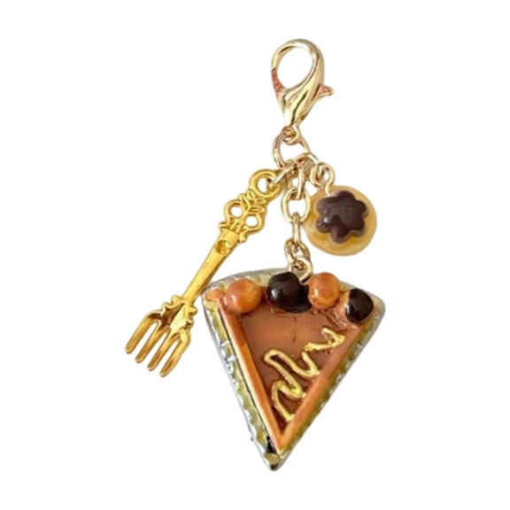 Delicate Simulated Food Phone Pendant Charm Coffee Cake Keychain Resin Toy Bag Accessory Bags Decoration for Women