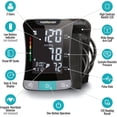 thumbnail image 2 of Monitor de presión arterial digital premium HealthSmart con brazalete automático que muestra la presión arterial, el pulso y los latidos irregulares del corazón. Almacena hasta 120 lecturas para 2 usu, 2 of 5