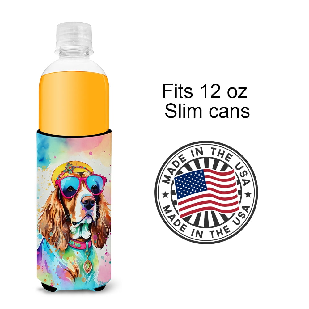 Cavalier Spaniel Hippie Dawg Hugger for Ultra Slim Cans 4 in x 6.5 in