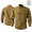 Brown, variant on Men's 100% Cotton Long Sleeve Button Down Shirt, Casual Utility Work Shirt with Multi Pockets