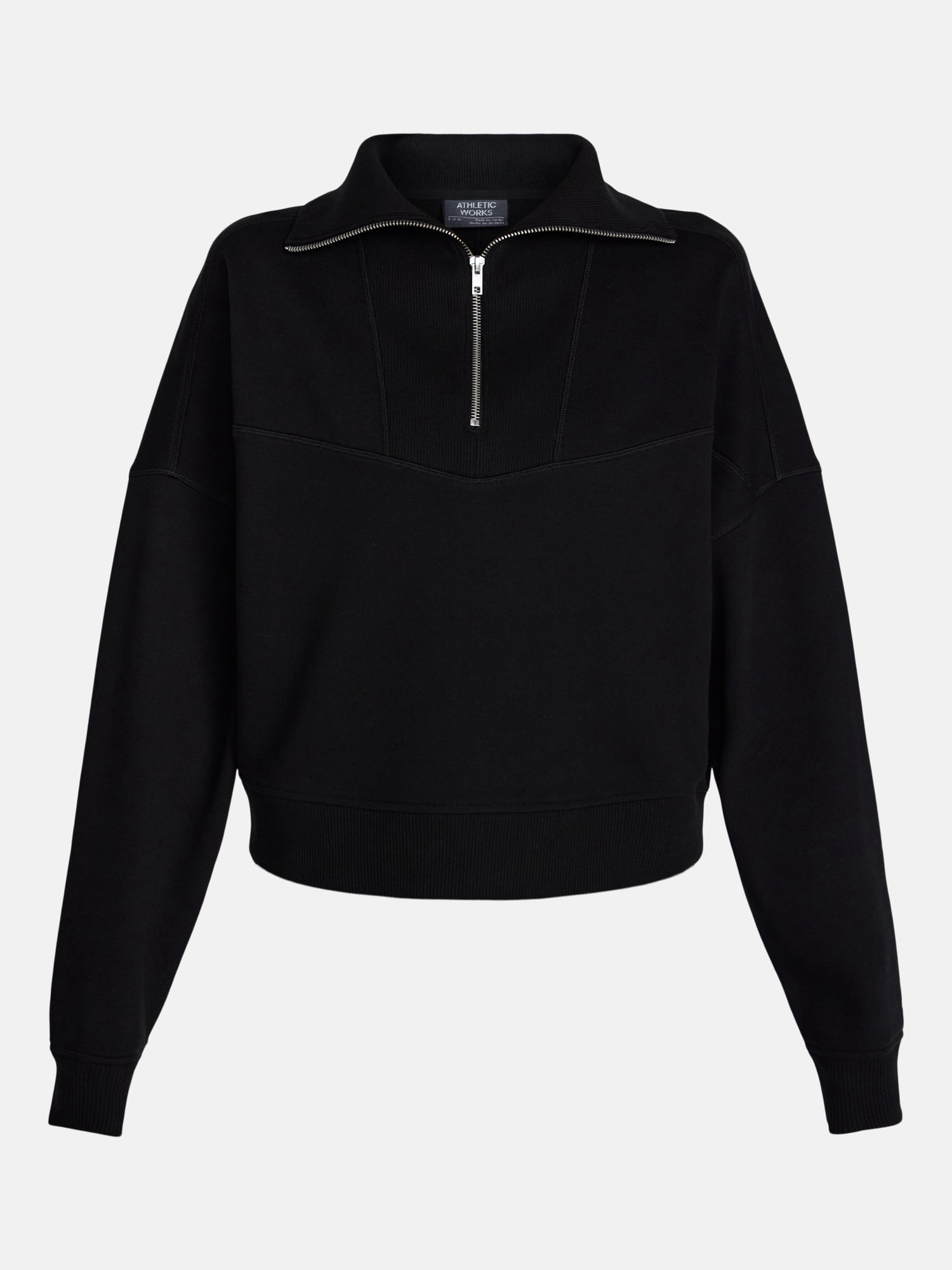 Athletic Works Women's and Women's Plus Quarter-Zip Sweatshirt, Midweight, Size XS-4X