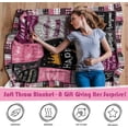 thumbnail image 2 of Throw Blanket Birthday Gifts for Women Friendship Blanket Purple 60"x50", Happy Birthday Decorations for Women, Womens Birthday Gift Ideas for Her Friend Mom Sister Grandma Wife, 2 of 5